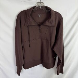 Old Navy Active Women's Quarter Zip Sweatshirt Top Size XL Brown NEW